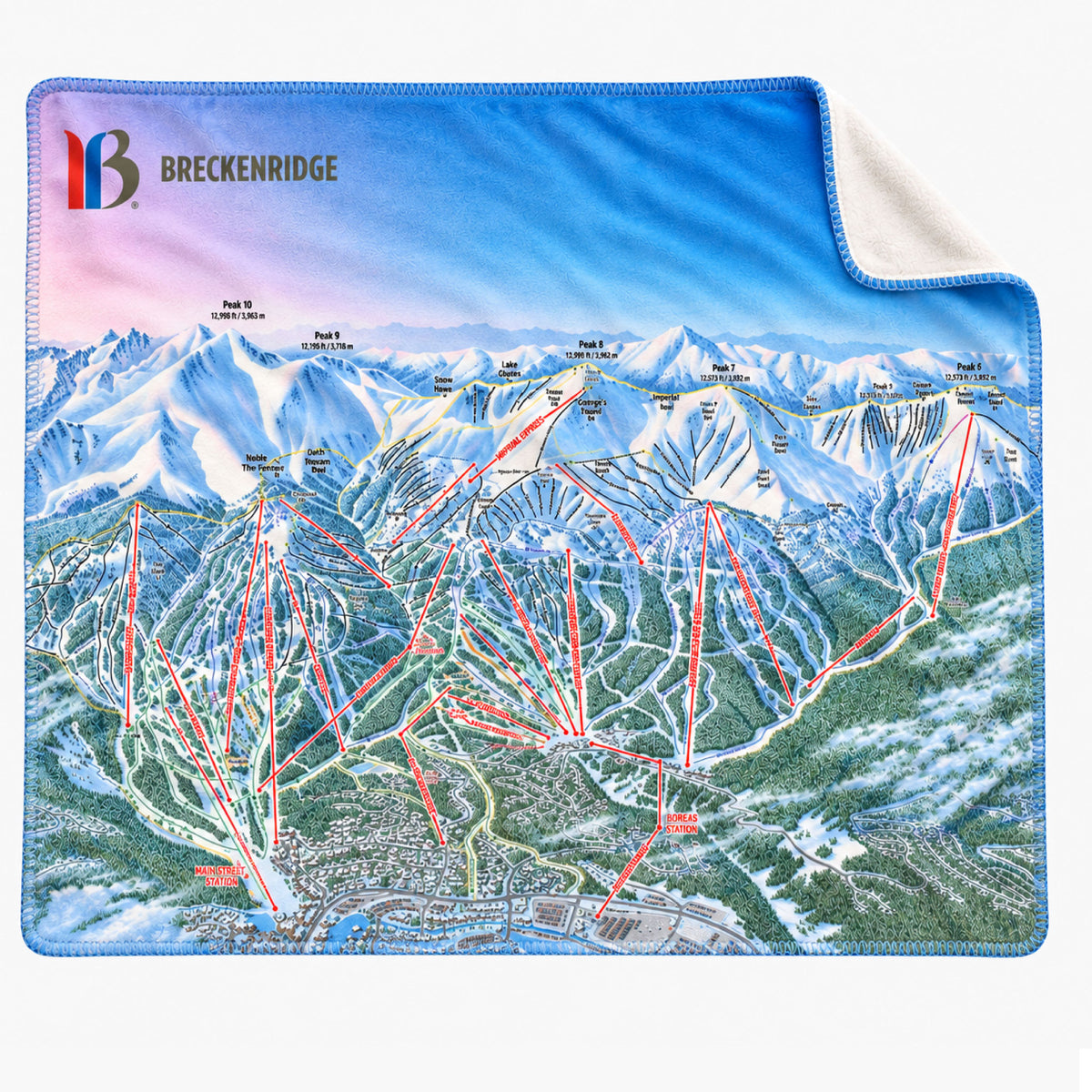 Breckenridge Trail Map Blanket