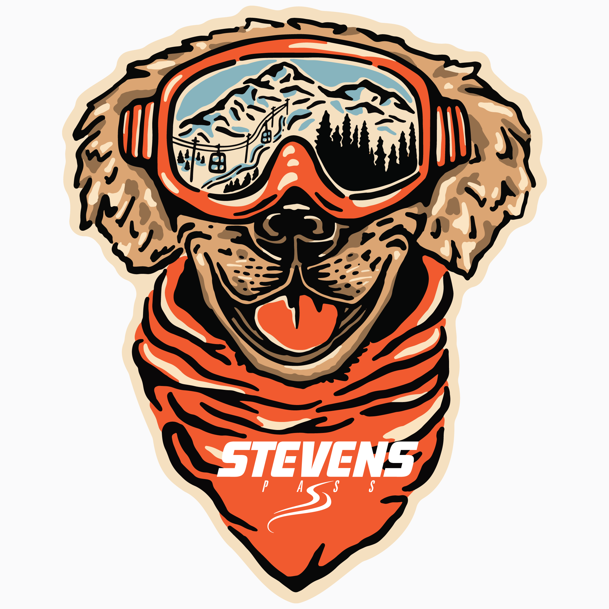 Stevens Pass Ski Dog Sticker