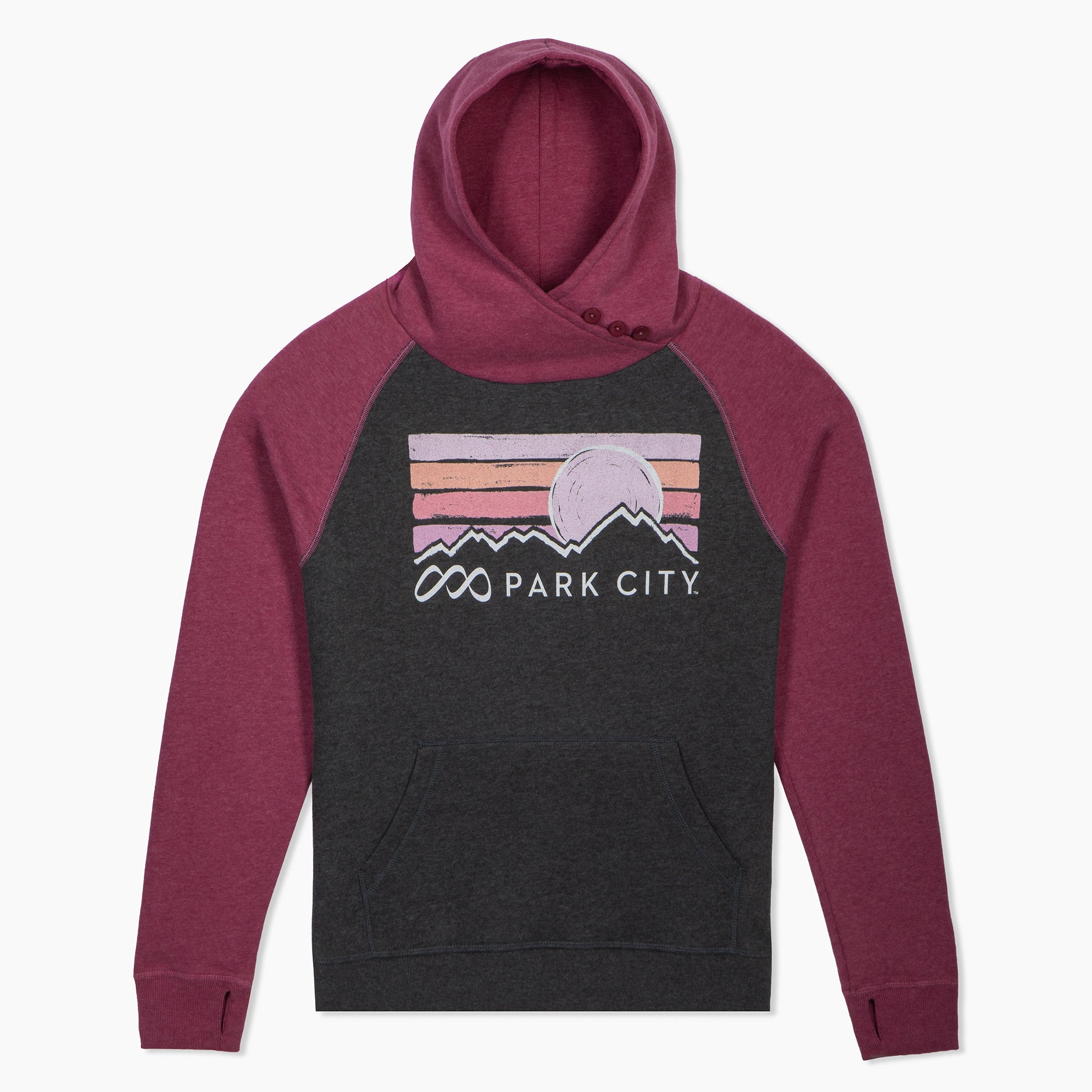 Park City Women's Pastel Sun Asym Hooded Sweatshirt