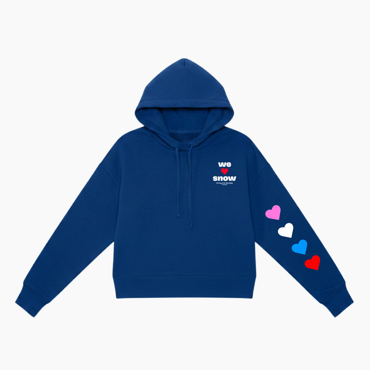Mount Snow Women's We Heart Snow Cropped Hoodie