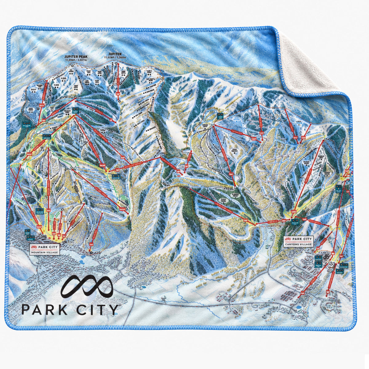 Park City Trail Map Blanket