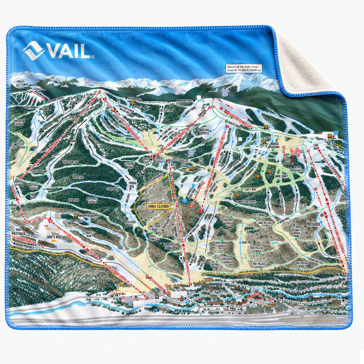 Vail Trail Map Blanket
