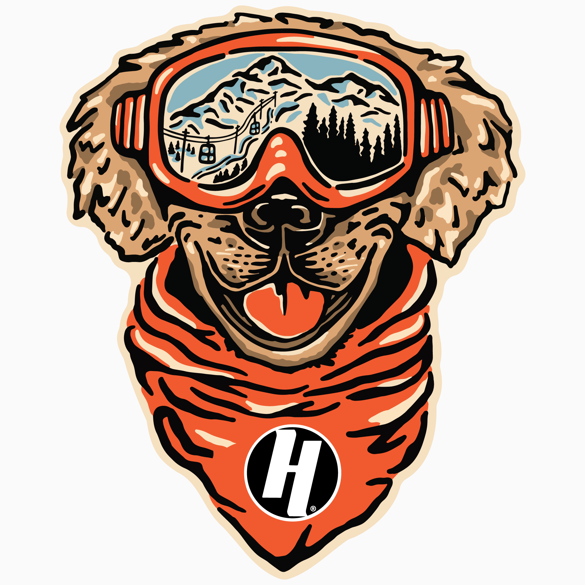 Heavenly Ski Dog Sticker