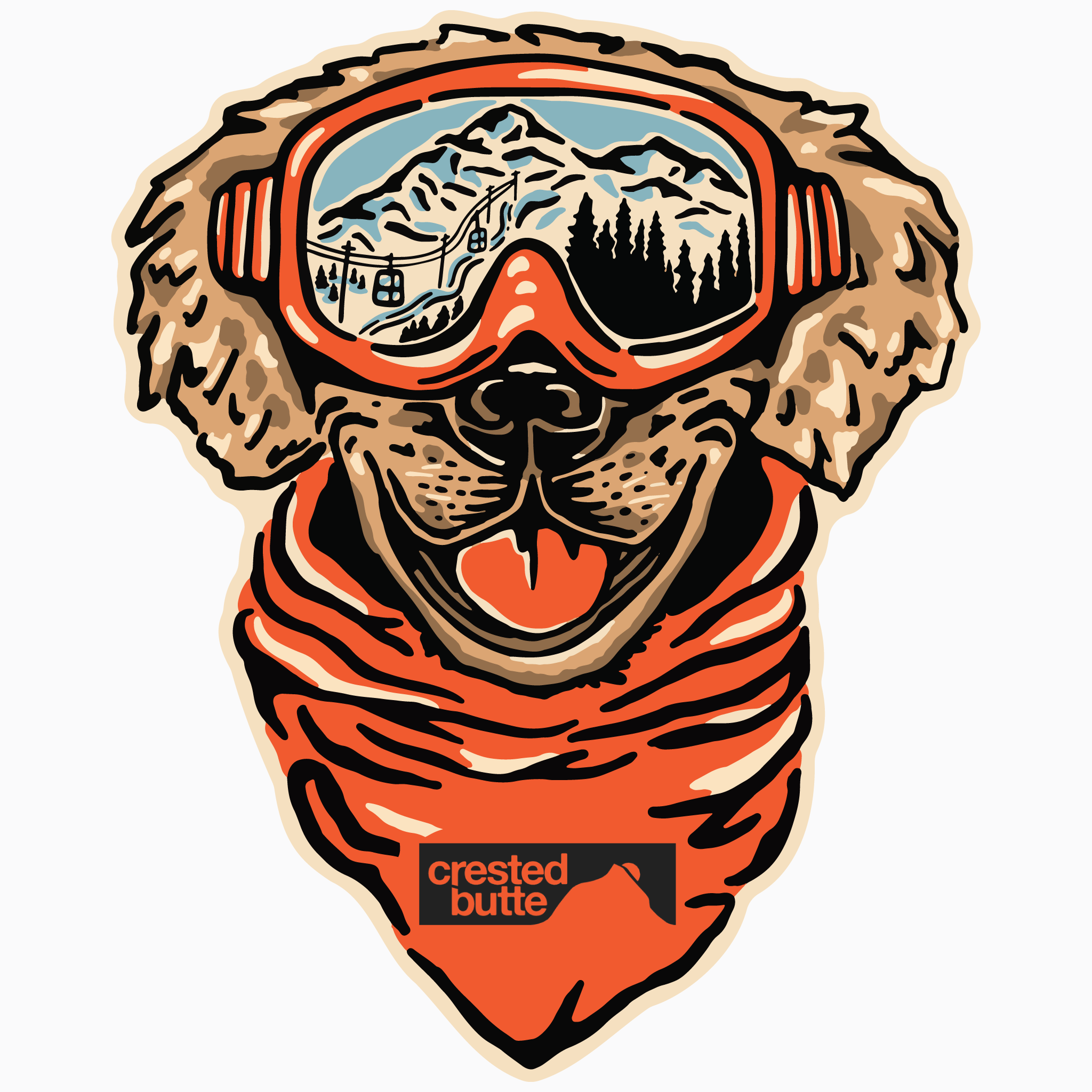 Crested Butte Ski Dog Sticker