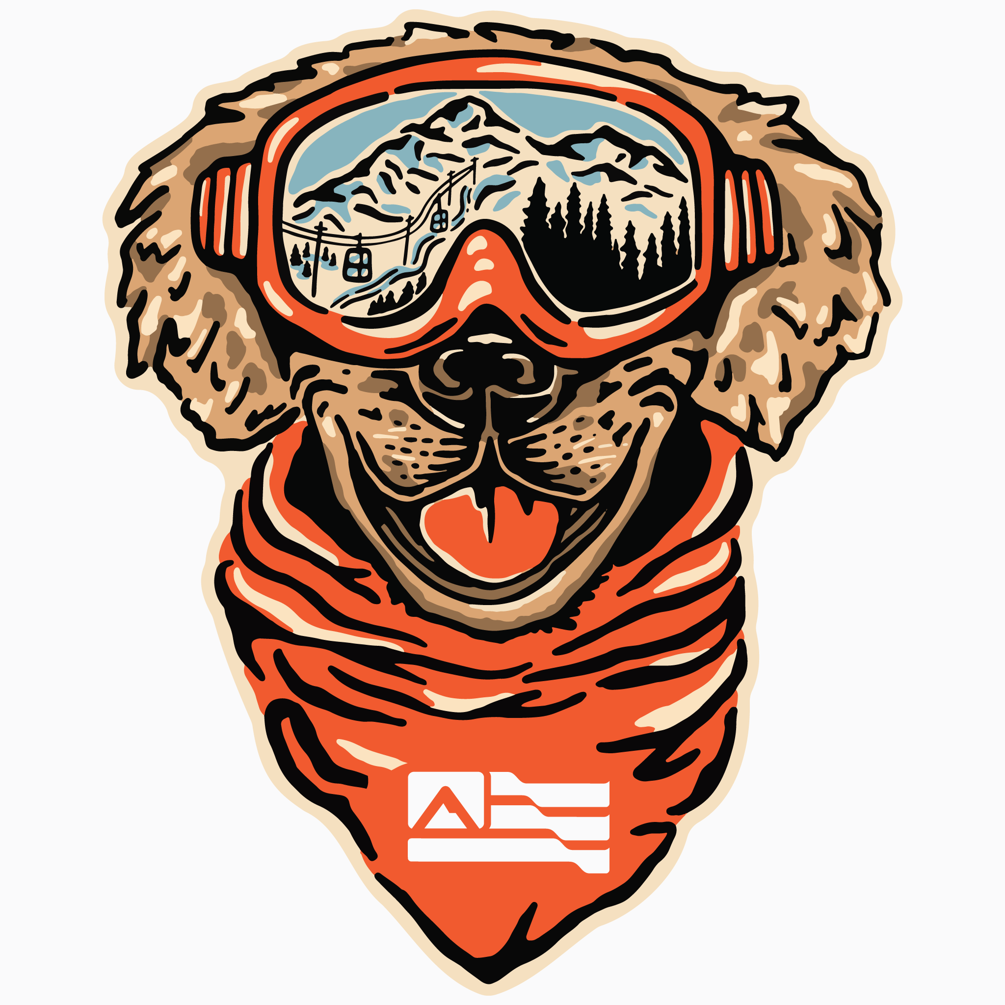 Mount Snow Ski Dog Sticker