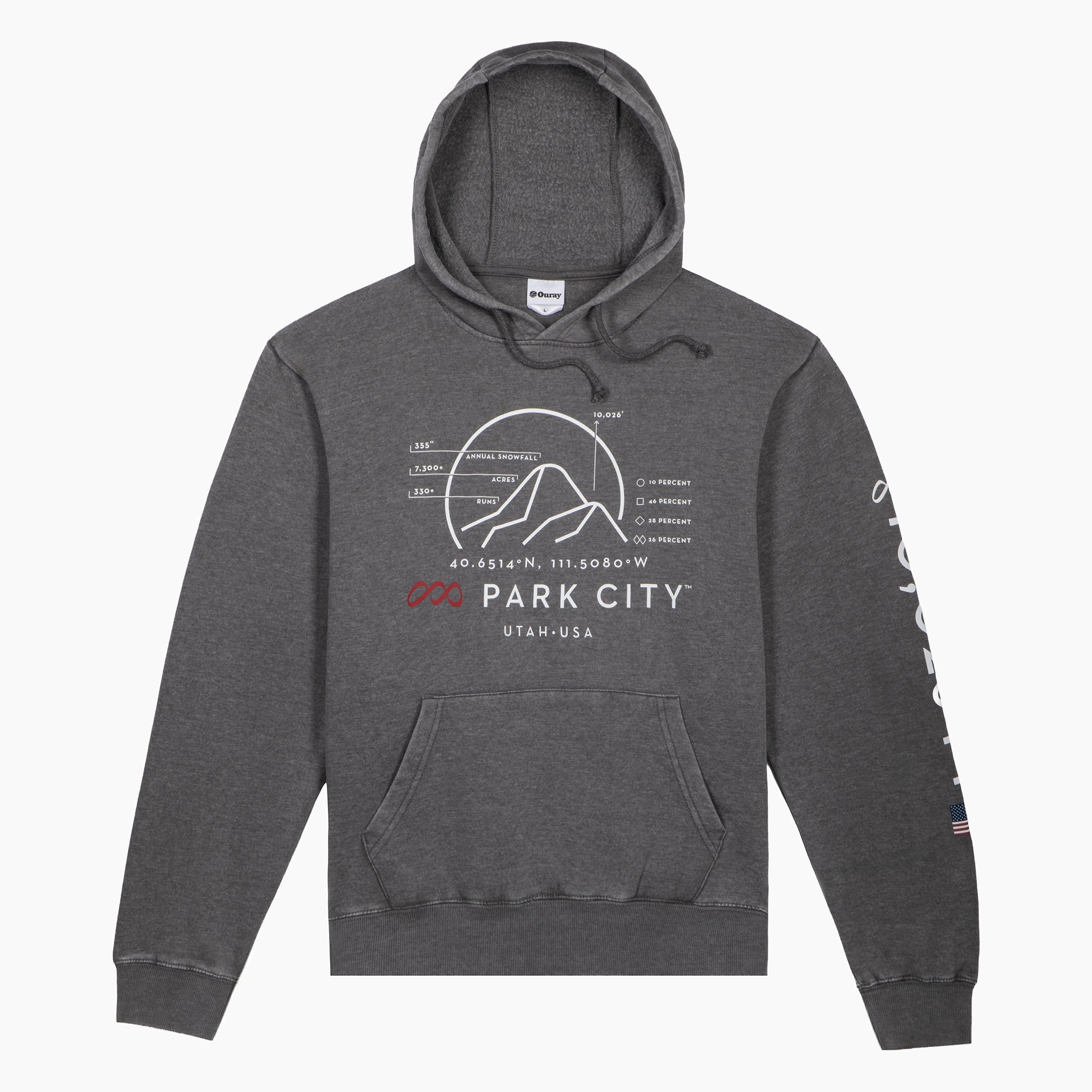 Park City Mountain Stats Weathered Hooded Sweatshirt