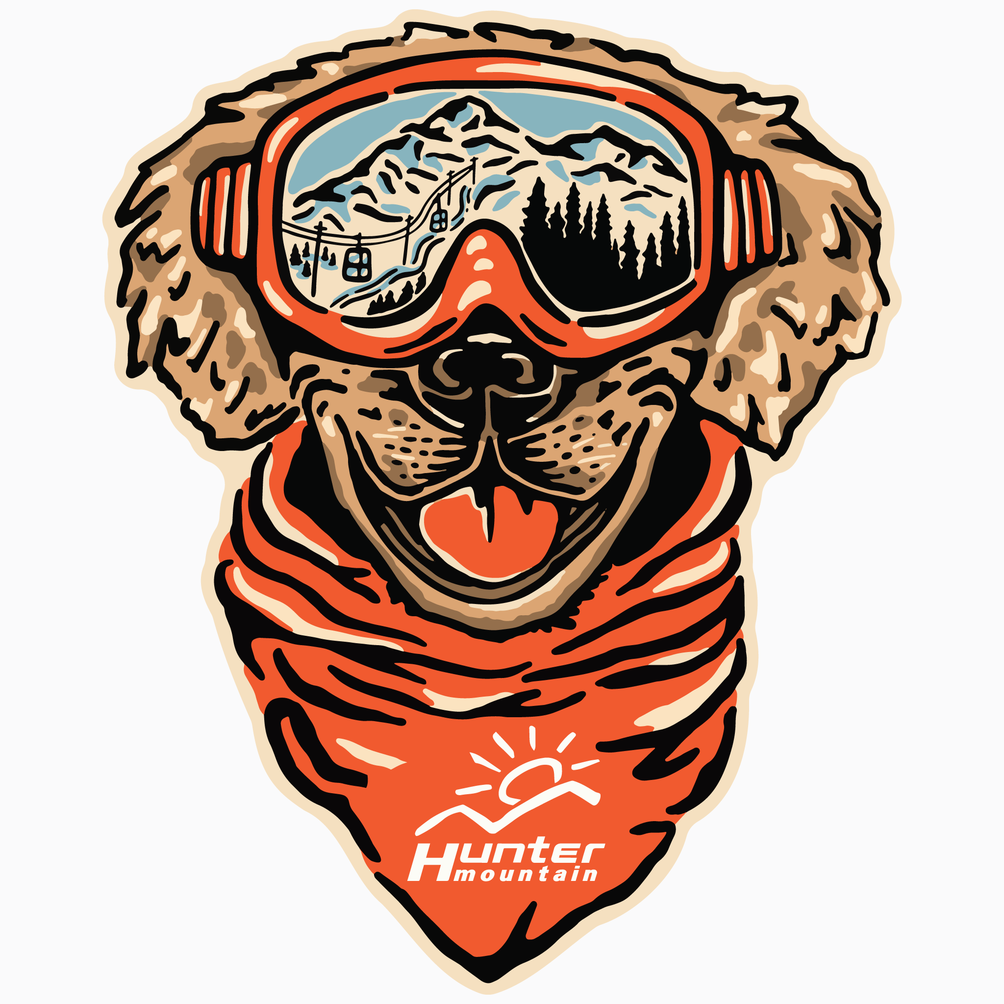 Hunter Mountain Ski Dog Sticker